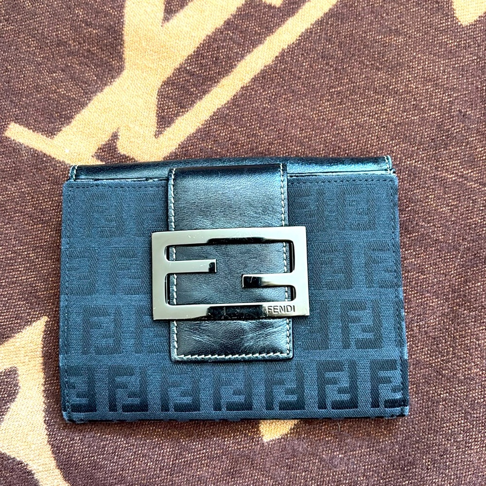 Fendi small black wallet with original card and dust bag